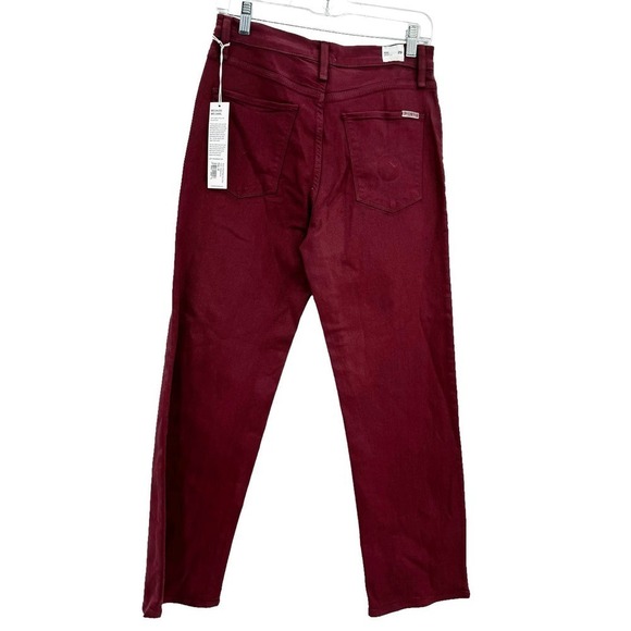 Hudson Noa High Rise Straight Crop Jeans Rosewood Red Wine Size 29 NWT - Picture 2 of 12